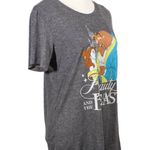 Disney NWT Beauty & the Beast Graphic Tee – Women’s L, Soft Charcoal Gray Photo 2