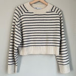 ZARA  Black Cream Ivory Knit Sweater Boxy High Neck Oversized Size Small Photo 0