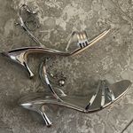 Salvatore Ferragamo Ferragamo Denise Sandals 70mm in Silver, Size 7 NEW in Box Photo 9