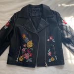 Romeo + Juliet Couture Floral Embroidered Leather Jacket Photo 0