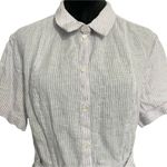 Hill House  Size Large Linen The Laura Dress Lilac Stripe $165 Photo 2