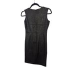 Donna Morgan Black Animal Print Dress Size 4P Sheath Party LBD Fitted Unique Photo 3