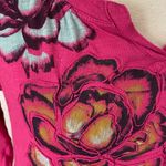 Sonoma  cotton long sleeve shirt top embellished floral pink small printed vneck Photo 2