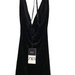 ZARA  Black Velvet Mini Dress, Size XS, NWT Photo 8
