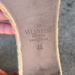 Valentino Garavani Valentino Rockstud double orange leather espadrille wedge sandal size IT 36 US 6 Photo 10