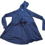 DYI  Blue Light Rib Hooded Soft Stretch Cardigan Photo 0