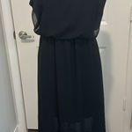Bisou Bisou Michele Bohbot Dark Feminine Black Chiffon Maxi Dress Sheer Size 10 Photo 0