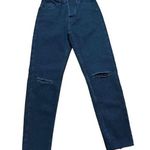 Princess Polly black distressed boyfriend fit high rise jeans sz 2 Photo 0