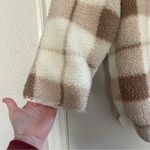 Weatherproof Beige Plaid Ivory Reversible Sherpa Hooded Cardigan S/M Photo 11