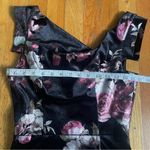 Black Halo Black Floral Velvet Knee Length Sheath Dress Size 0 Photo 3