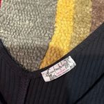 Free People Intimately Black Ribbed 3/4 Sleeve Scoop Neck Low Cut Top Size Small Photo 2