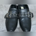Vintage Havana Black Leather Maureen Studded Buckle Loafers Women 6.5 Old Money Photo 7