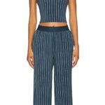 We Wore What Wide Leg Pants in Navy & Cream Small New Womens Wide Leg Photo 0