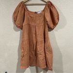 Louna Rust Orange Tiered Cotton Mini Dress MEDIUM Photo 1