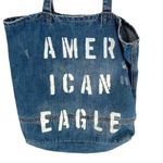 American Eagle  Outfitters Denim Tote Bag. Cotton Blue Medium‎ Size Photo 1