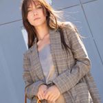Irene’s Story Umber Oversized Plaid Striped Fall Winter Trench Coat Jacket Multiple Photo 4