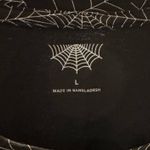 No Bo (T) Womens Spider Web Shirt L Black White Long Sleeve Top Pull On GUC Photo 2