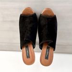 Ann Taylor Black Suede Wooden Lorena Mule Platform Heels sz 8 Photo 3