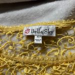 Yellow Swirl Crochet Knit Mesh Long Sleeve Top Size XL Photo 3