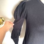 The Limited  Womens Sweater Size Small Black Puff Sleeve Slim Stretch Ribbed Photo 4