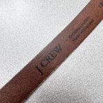 J Crew Leather Belt Womens Small Brown Brass Buckle Preppy Distressed Casual 1" Photo 6