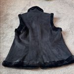 CHAPS  Black Suede Faux Fur Lined Vest SIZE L Photo 4