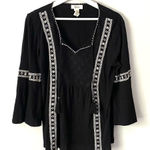 Style & Co  boho bell sleeve tassel black small Photo 0