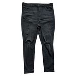 American Eagle Womens  Super Hi-Rise Distressed Black Jeggings Jeans 16S 16 Short Photo 1