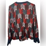 BCBG MaxAzria Womens Geometric Print Wrap Top Multicolor Polyester NWOT Photo 1