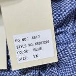 New Grand & Greene Blouse Tunic Top Blue Print Size 1X Silver Buttons Photo 5