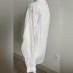 Maje Sheer White Long Sleeve Button Down Cotton Shirt with Bib Lace Collar Photo 6