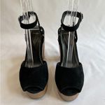 Maje  Black Suede Open Toe Platform Studded Block‎ High Heels Size 40 Whimsigoth Photo 2
