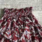 Anthropologie Mynah's Reynu Taandon Keshika Skirt Womens Small Maxi Ruffle Floral Leaves Red Photo 4
