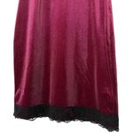 Vtg Y2K Velvet Babydoll Slip Dress S Lace Trim Maroon‎ Red Whimsigoth Fairy Dark Photo 2