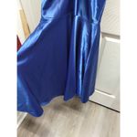 Camille La Vie  Size 2 Royal Blue Ruched Satin Sweetheart Mermaid Dress Prom Gown Photo 3