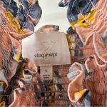 Cinq a Sept Donya Country Fern Smocked Silk Halter Top, Size XS Pink Photo 4