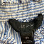 J.Crew  Ruffled Neck Tank Top Womens Sz 00 Blue White Stripe Nautical Photo 2