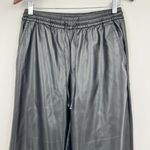 Gap NEW  Mid Rise Easy Wide Leg Vegan Leather Pants true black soft size small Photo 6