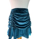 Wild Fable NWT Womens  Turquoise Ruched Velvet Mini Skirt - Sz L Photo 1