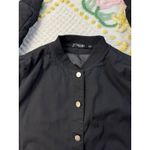 Doe & Rae  Black Ruched Sleeve Bomber Jacket Women's Size S Photo 4