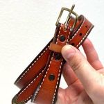 VTG TEX TAN GENUINE COWHIDE COWBOY BELT SIZE 36 BROWN LEATHER Made In The USA Photo 0