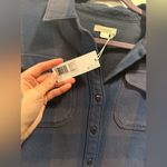 NWT Outerknown Blanket Shirt Dress in Navy/Plaid $168 MSRP Blue Photo 6