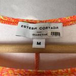 Esteban Cortazar‎ Collective Mini Tennis Dress Orange Dots Print Ruffled Slit M Size M Photo 5