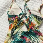 Shade & Shore New Women's Plunge Ring Detail One Piece Swimsuit Tropical Medium Photo 9