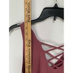 American Eagle  Women's Soft & Sexy Tank Top Sueded Lace Up Modal Pink Size Small Photo 5