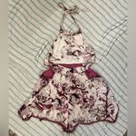 ANGL White & Maroon Floral Romper - Small Photo 1