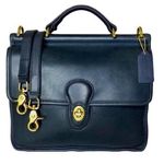 Coach Vintage WILLIS Navy Glove Tanned Top Handle Crossbody Satchel 9927 USA COA Photo 0