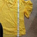 Alice + Olivia  Yellow Boho Short Swiss Dot Sleeve Julius Ruffle Sleeve Blouse S Photo 13