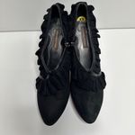 Adrienne Vittadini  Black Suede Ruffle Heels,‎ Women's Size 9 Booties Photo 2