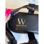 Worthington  Black Braided Strap Open Toe‎ Sandle Buckle 1.5" Heel Summer Style Photo 5